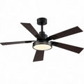 52" Ceiling Fan with Light, Farmhouse DC Motor Ceiling Fan with Remote & APP Control, 6-Speed Reversible, 3CCT Dimmable LED, 5 Walnut Blades for Living Room Bedroom
